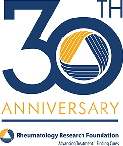 Rheumatology Research Foundation 30th anniversary logo.