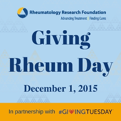 Logo for Rheumatology Research Foundation's Giving Rheum Day.
