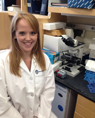 Foundation funded rheumatologist Dr. Lauren Henderson in her lab. 